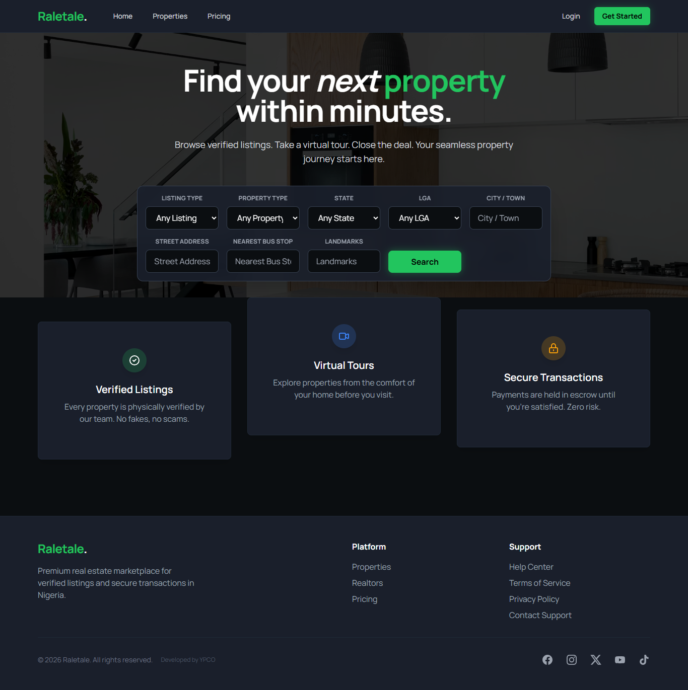 RaleTale - Premium Real Estate Platform